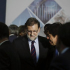 Mariano Rajoy, este miércoles a su llegada a la Cámara de Comercio.
