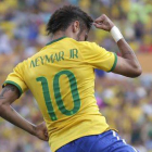 Neymar, eufórico tras marcar en el amistoso contra Panamá disputado en Río de Janeiro.
