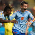 Un gol de Morata a pase de Williams mete a España en la final de la Liga de Naciones. HUGO DELGADO