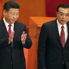 Xi Jinping (izquierda) y Li Keqiang, en una ceremonia para conmemorar el 95 aniversario de la fundación del Partido Comunista de China, en Pekín, el 1 de julio.
