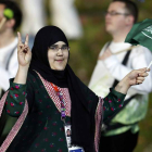 Shaherkani, de 16 años, durante la inauguración de los Juegos de Londres 2012.