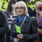 La protagonista del vídeo de las protestas contra la reforma del Grano, ayer en la manifestación.