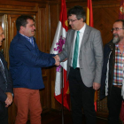 Del Egido, Victorino Iglesias, Juan Martínez Majo y Jesús Prieto, ayer en la Diputación. DL