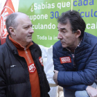 Los secretarios regionales de UGT y CC OO, ayer. NACHO GALLEGO