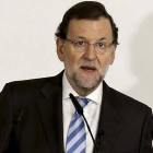 El presidente del Gobierno, Mariano Rajoy, ayer durante un desayuno informativo.