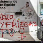 Pintada con motivo de la huelga feminista del 8-M, el año pasado en Valencia.