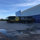 El autobús del Borussia, en enero, en Alhaurín de la Torre.