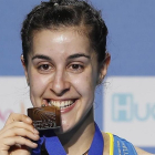 Carolina Marin, con su medalla de oro europea.
