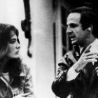 Jacqueline Bisset y François Truffaut, durante el rodaje de «La noche americana»