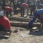 Hasta 27 parejas de entibadores tomaron parte en el concurso de Villablino.