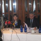 Los portavoces de la directiva, Sánchez, Mayo, Macías y Abella, ayer en el almuerzo con la prensa.