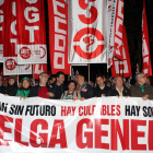 Cabecera de la manifestación en Valladolid.