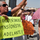 Un pensionista en una de las concentraciones celebradas a principios de agosto en Vizcaya