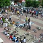 Participantes en el Día de la Bici celebrado en el municipio de Villaquilambre
