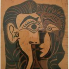 Detalle del linograbado de Picasso «Tête de femme»
