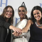 Aida Folch, Inma Cuesta y Macarena García, actrices de las películas ‘El artista y la modelo’, ‘Grupo 7’ y ‘Blancanieves’, respectivamente.