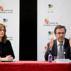 La directora general de Políticas Culturales, Mar Sancho, y el director general de Turismo, Javier Ramírez, presentan datos de turismo idiomático de Castilla y León durante 2018