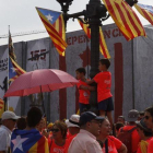 El muro que caerá al final de la manifestación mediante sonidos.