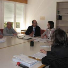 Jesús Llano, Alejandro García, Francisco Castañón e Isabel Sánchez, durante la reunión celebrada aye