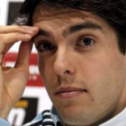 Kaká durante la rueda de prensa que ofreció tras finalizar el entrenamiento de ayer.