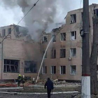 Estado de un edificio en Kiev tras el ataque. MINISTERIO DEL INTERIOR DE UCRANIA