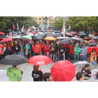 Representantes sindicales, de la minería y de Vitro encabezaron la manifestación.