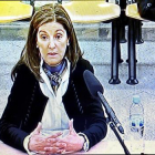 NDO DE HENARES (C.A. DE MADRID), 23/01/2017.- Imagen del monitor de la sala de prensa de la Audiencia Nacional en San Fernando de Henares, con la declaración de la esposa de Luis Bárcenas, Rosalía Iglesias.