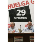 Toxo y Méndez, durante el acto de ayer en Madrid.
