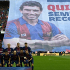 Homenaje a Quini en el Camp Nou.