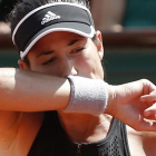 Muguruza, en un momento de su partido contra Halep.