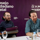 Pablo Echenique y Pablo Iglesias en el Consejo Ciudadano Estatal de Podemos. CHEMA MOYA
