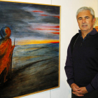 José Luis Rodríguez Tamargo ante su premiada obra.