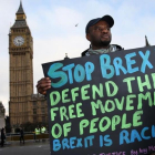 Un manifestante contra el 'brexit' y a favor de la libre circulación.