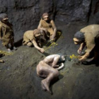 Recreación de un grupo prehistórico del Museo de la Evolución Humana de Burgos.