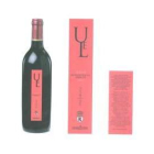 Etiqueta y contraetiqueta del vino tinto del diseño ganador