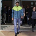 Nadal, a la salida del hospital esta mañana.