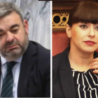 El concejal de Ciudadanos en el Ayuntamiento de León, Justo Fernández y la portavoz de la formación naranja, Gemma Villarroel.