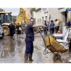 Una de las calles de la localidad mallorquina de Sant Llorenç tras las lluvias torrenciales. ATIENZA