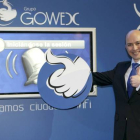El consejero delegado y fundador de Gowex, Jenaro García, durante el toque de campana que marcó el inicio de la cotización de la compañía en el Mercado Alternativo Bursátil (MAB).
