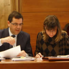 Emilio Guereñu, a la izquierda, durante la aprobación del convenio de acreedores.