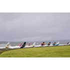 Aviones de diferentes aerolíneas internacionales estacionados en el aeropuerto de Teruel. ANTONIO GARCÍA