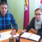 Julio González Rivo y Rosa Fernández Velilla, en su despacho. DL