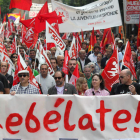 Un millar de personas secundaron la convocatoria de manifestación en contra de los Presupuestos del Estado.