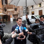 Albert Rivera  durante un encuentro con los corresponsales espanoles en Roma tras su reunión con Mateo Renzi.
