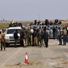 Voluntarios de la milicia chiíta iraquí toman posiciones en Tikrit.