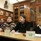 Fulgencio Fernández, Aquilino Santamarta, Emilio Gancedo y Puri Gómez, al inicio del debate