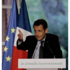 El presidente francés Sarkozy durante su intervención en el Elíseo