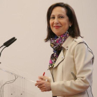 Margarita Robles en una rueda de prensa.
