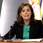 Soraya Sáenz de Santamaría, durante la rueda de prensa posterior al Consejo de Ministros.