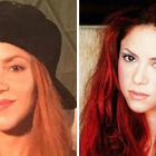 A la izquierda, Shakira con su pelo cobrizo actual. Al lado, con el pelirrojo más vivo, en el 2002.